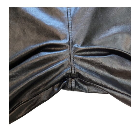 David Lerner Women's Faux Leather High Waisted Leggings Black * SZ Medium - Picture 3 of 8